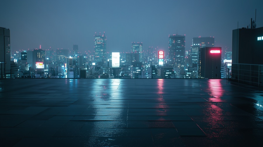 AI-generated backdrop: Tokyo cityscape